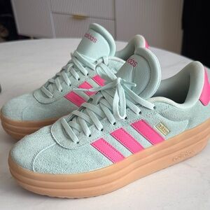Adidas Women's Pastel blue and Pink platform Sneakers